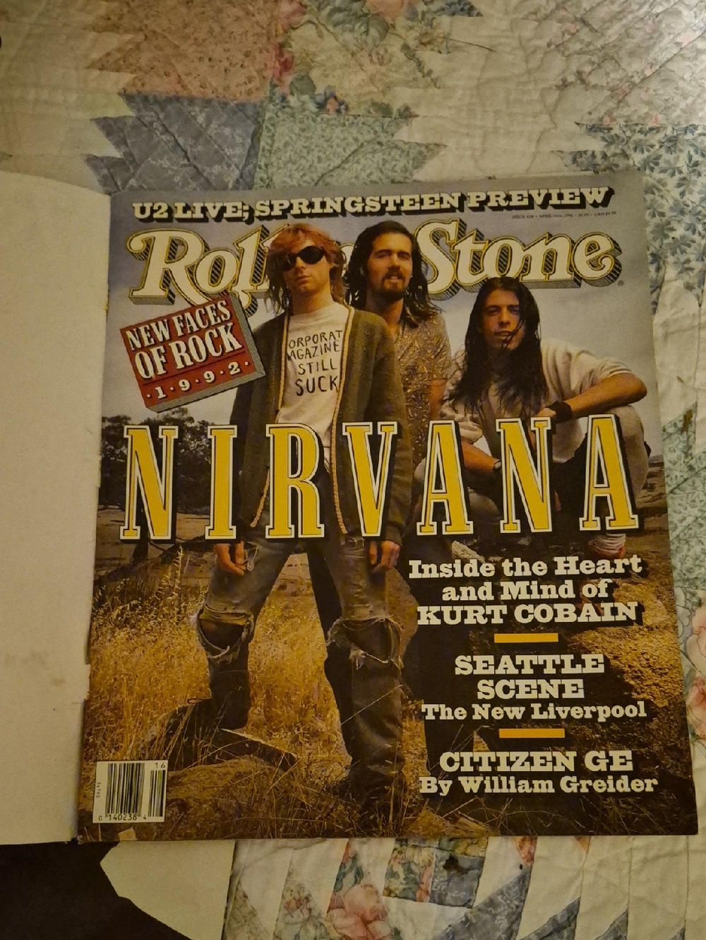 the Rolling Stones Nirvana Magazine Cover with Yellow, Black, Brown